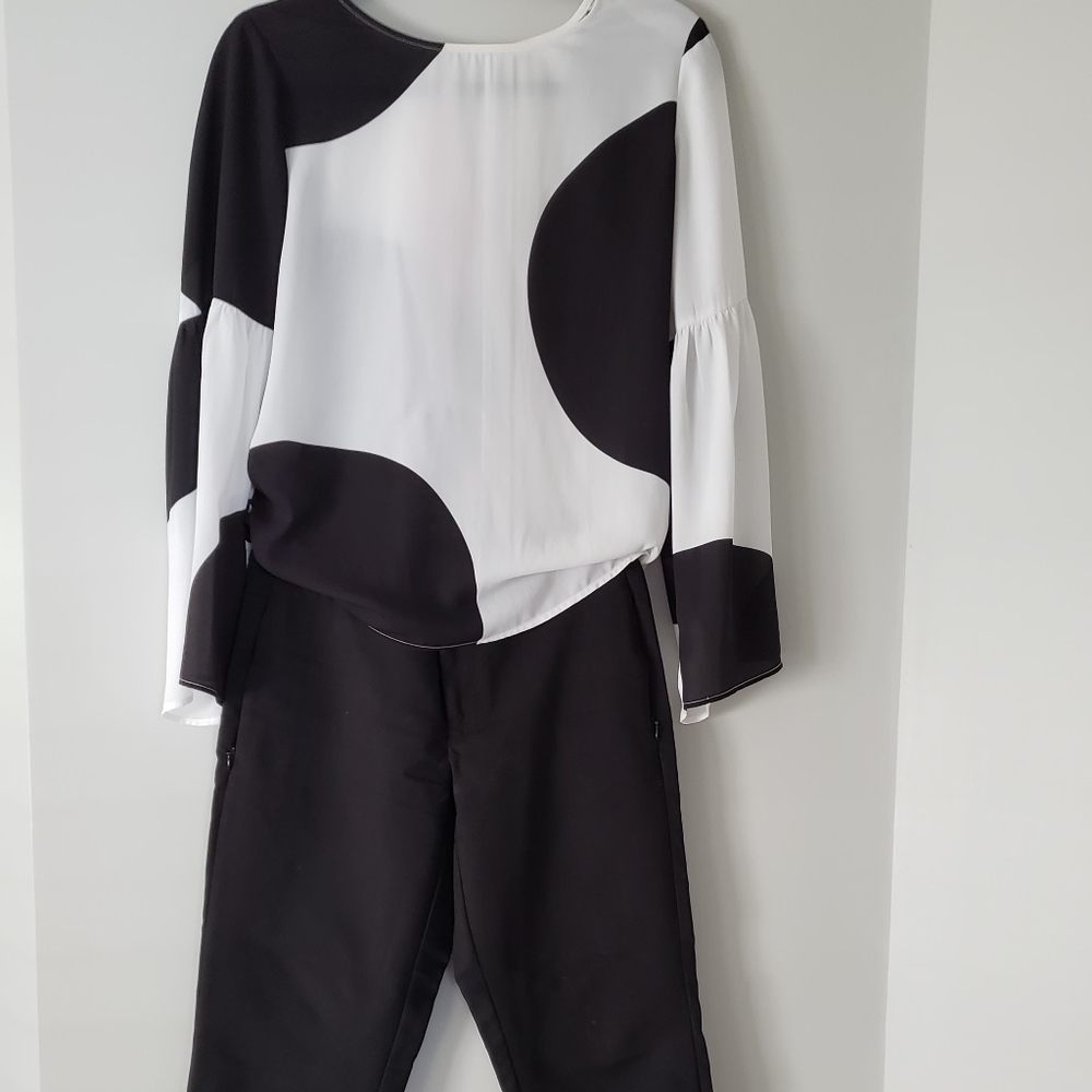Bell Sleeve Polka Dot Blouse